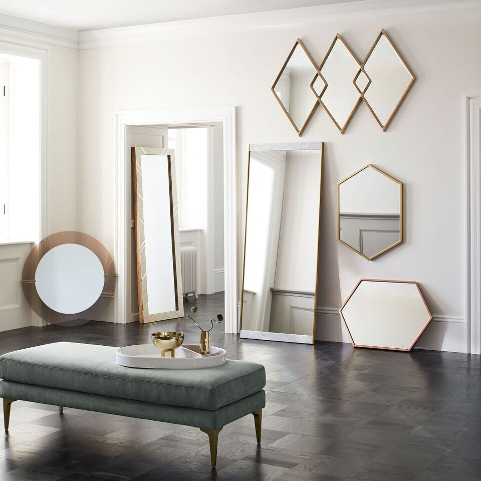 Metal Frame 86 cm Hexagon Mirror West Elm Australia